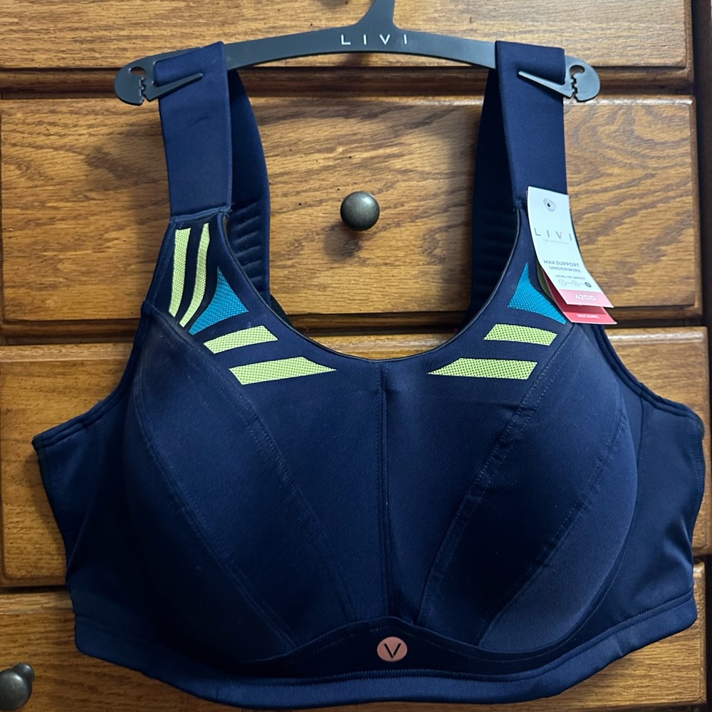 Livi Max Support Underwire Sports Bra size 42DD, NWT